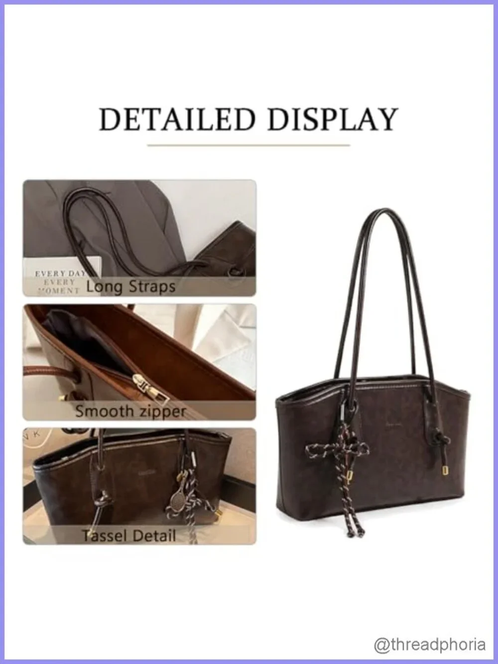 PU Leather Hobo Shoulder Bag Top Handle Tote Purse for Work Travel